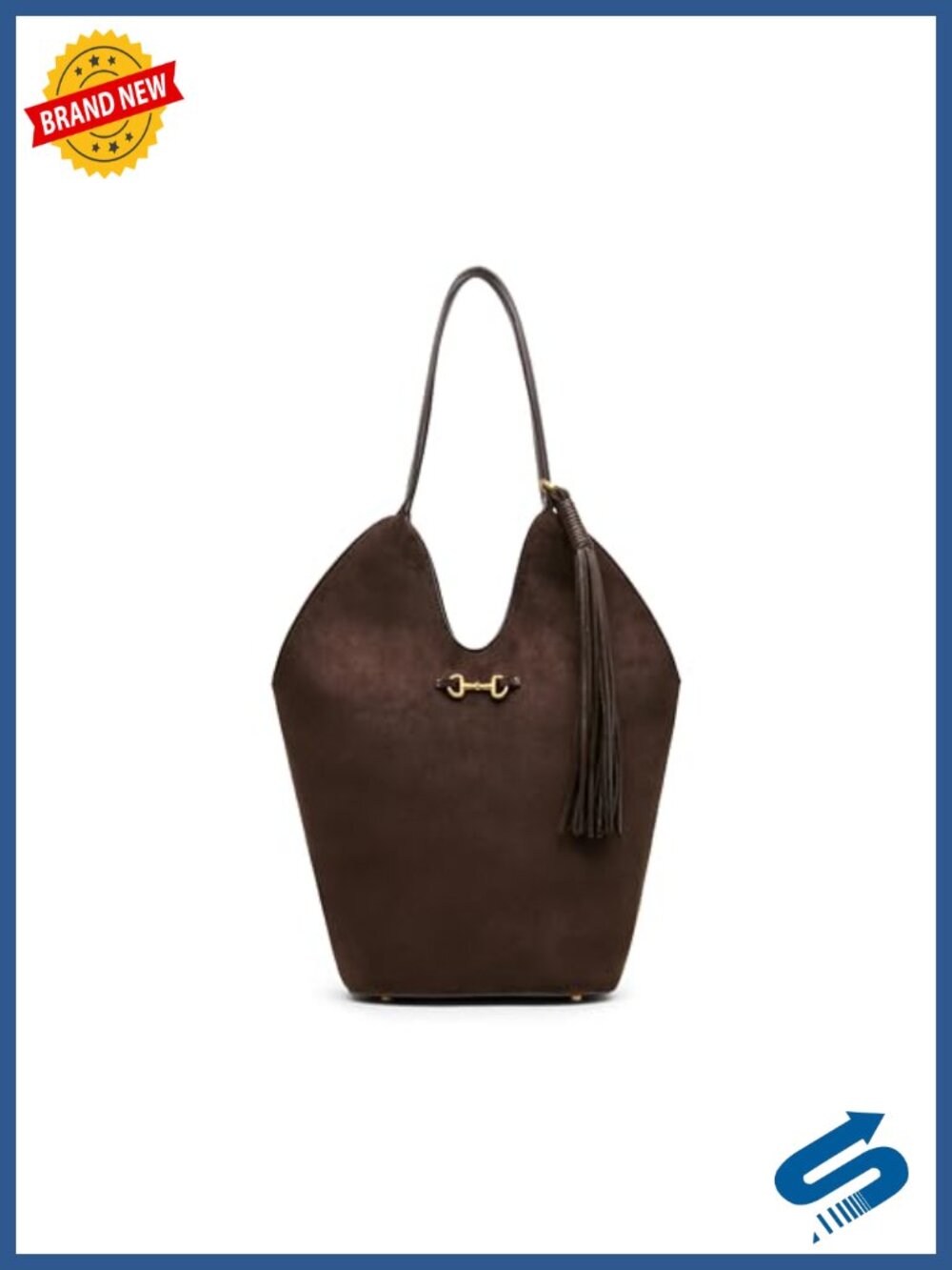 Faux Suede Hobo Handbag with Snap Closure